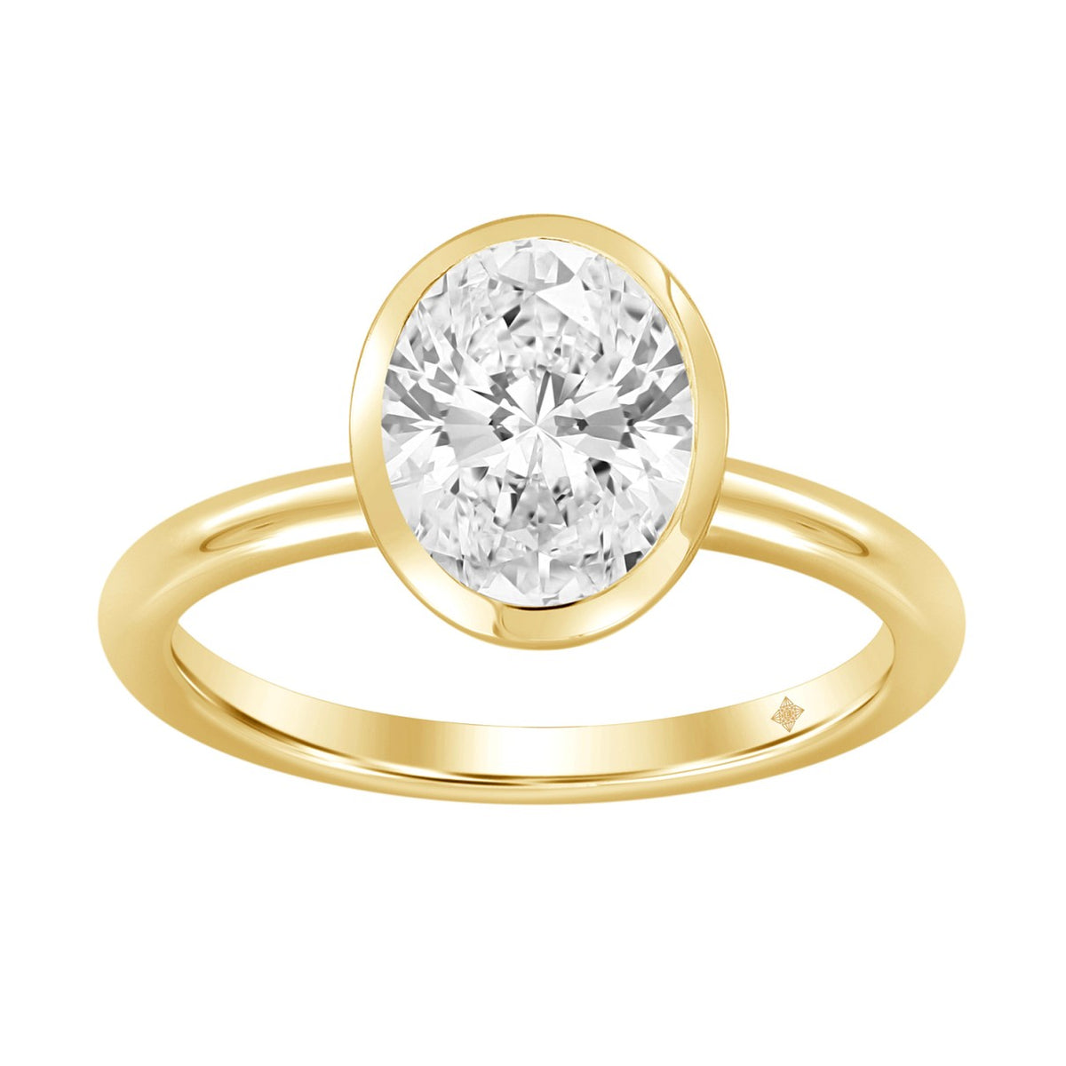 LADIES SOLITAIRE RING 2CT OVAL DIAMOND 14K YELLOW GOLD (CENTER STONE OVAL DIAMOND 2CT )