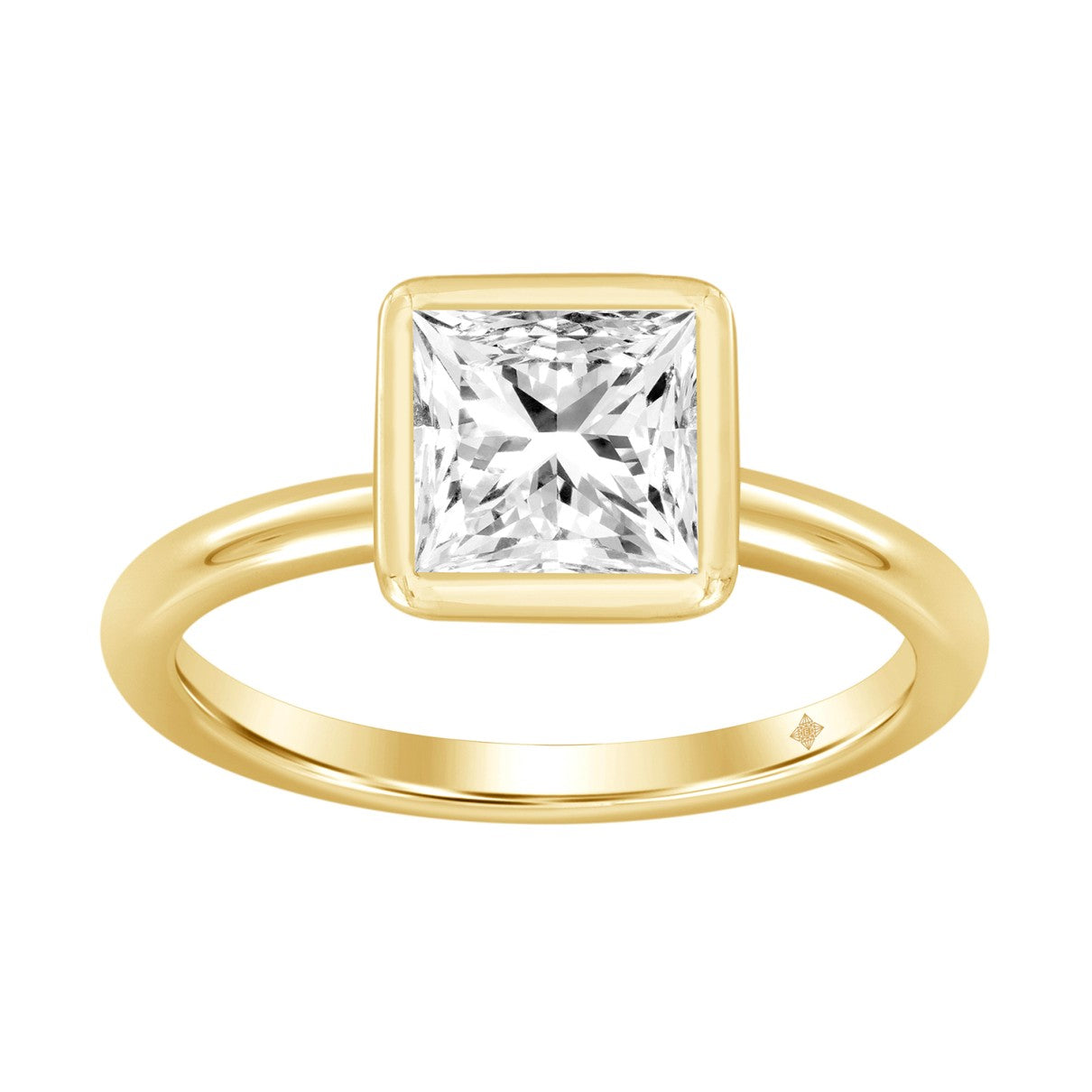 LADIES SOLITAIRE RING 2CT PRINCESS DIAMOND 14K YELLOW GOLD (CENTER STONE PRINCESS DIAMOND 2CT )