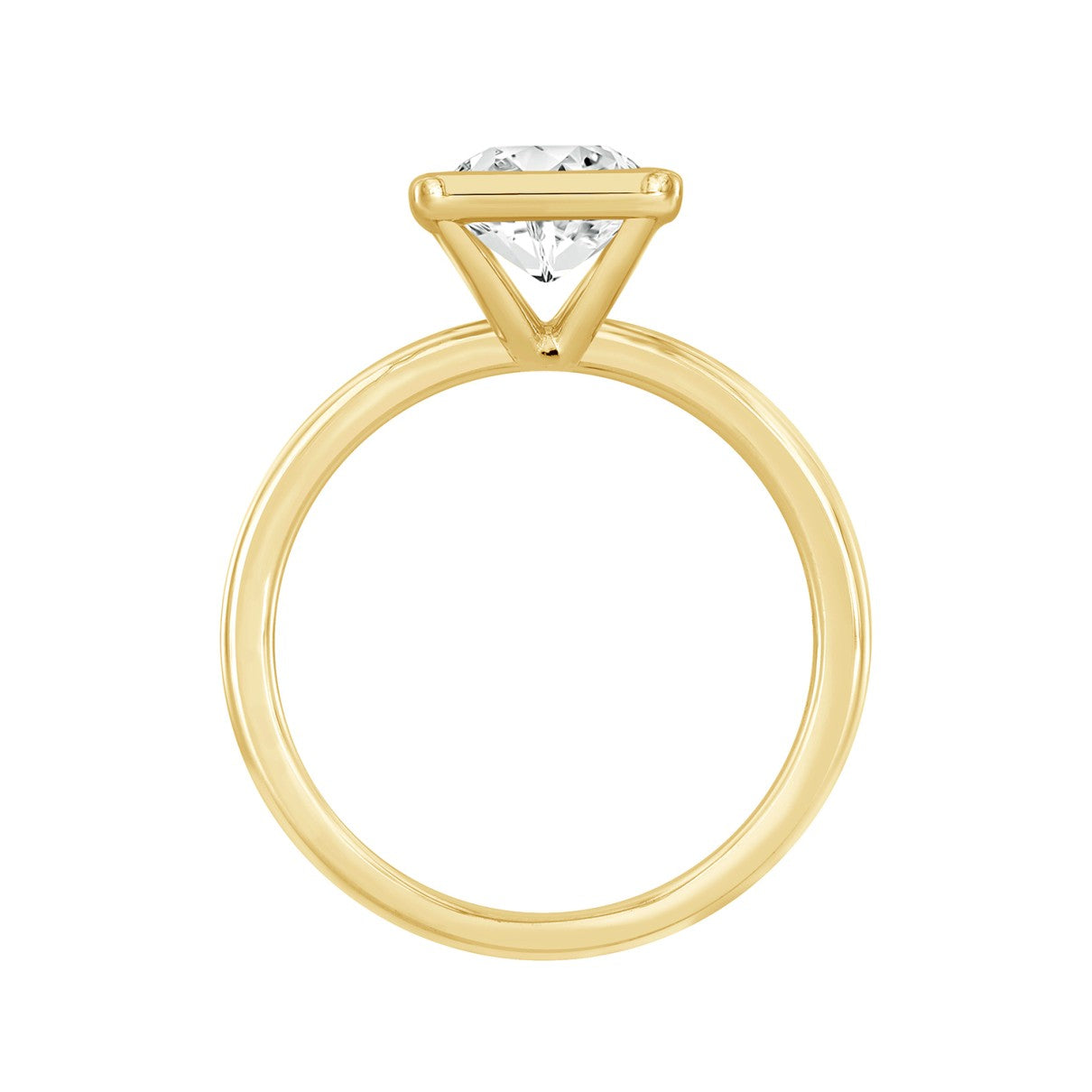 LADIES SOLITAIRE RING 2CT PRINCESS DIAMOND 14K YELLOW GOLD (CENTER STONE PRINCESS DIAMOND 2CT )