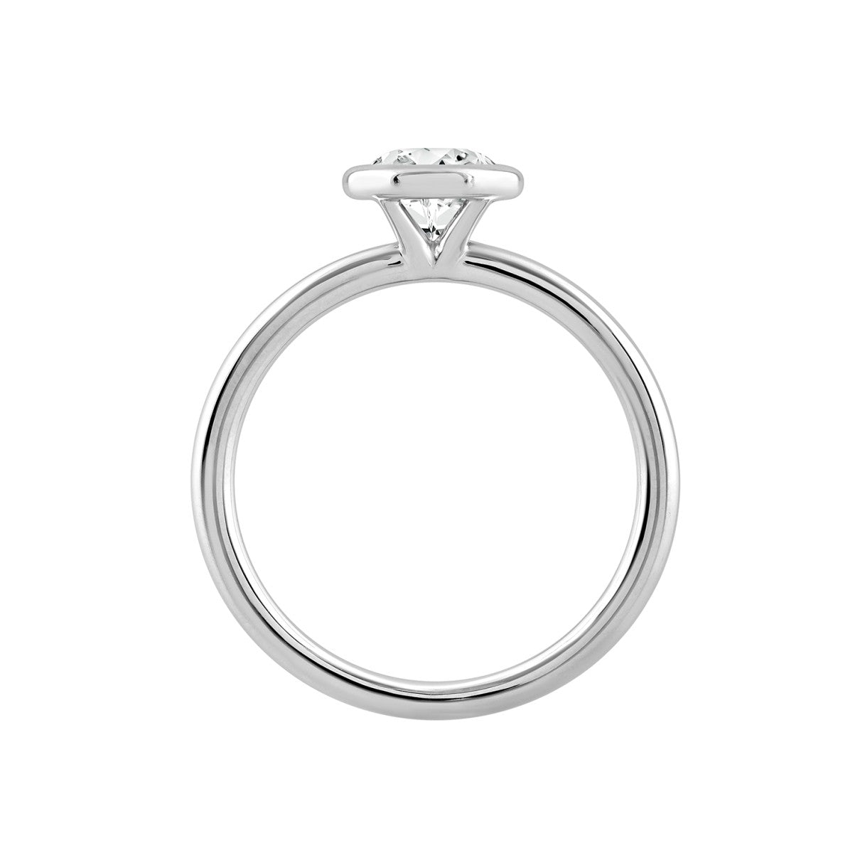 LADIES SOLITAIRE RING 1CT ROUND DIAMOND 14K WHITE GOLD (CENTER STONE ROUND DIAMOND 1CT )