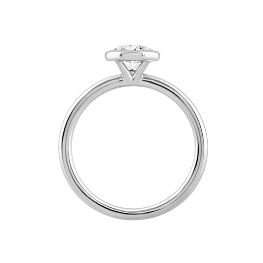 LADIES SOLITAIRE RING 1CT ROUND DIAMOND 14K WHITE GOLD (CENTER STONE ROUND DIAMOND 1CT )