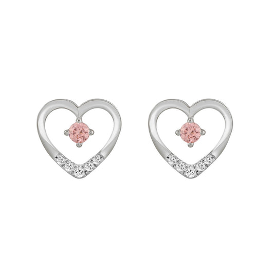 LADIES EARRINGS 1/3CT ROUND DIAMOND 14K WHITE GOLD (CENTER STONE ROUND DIAMOND 1/5CT )