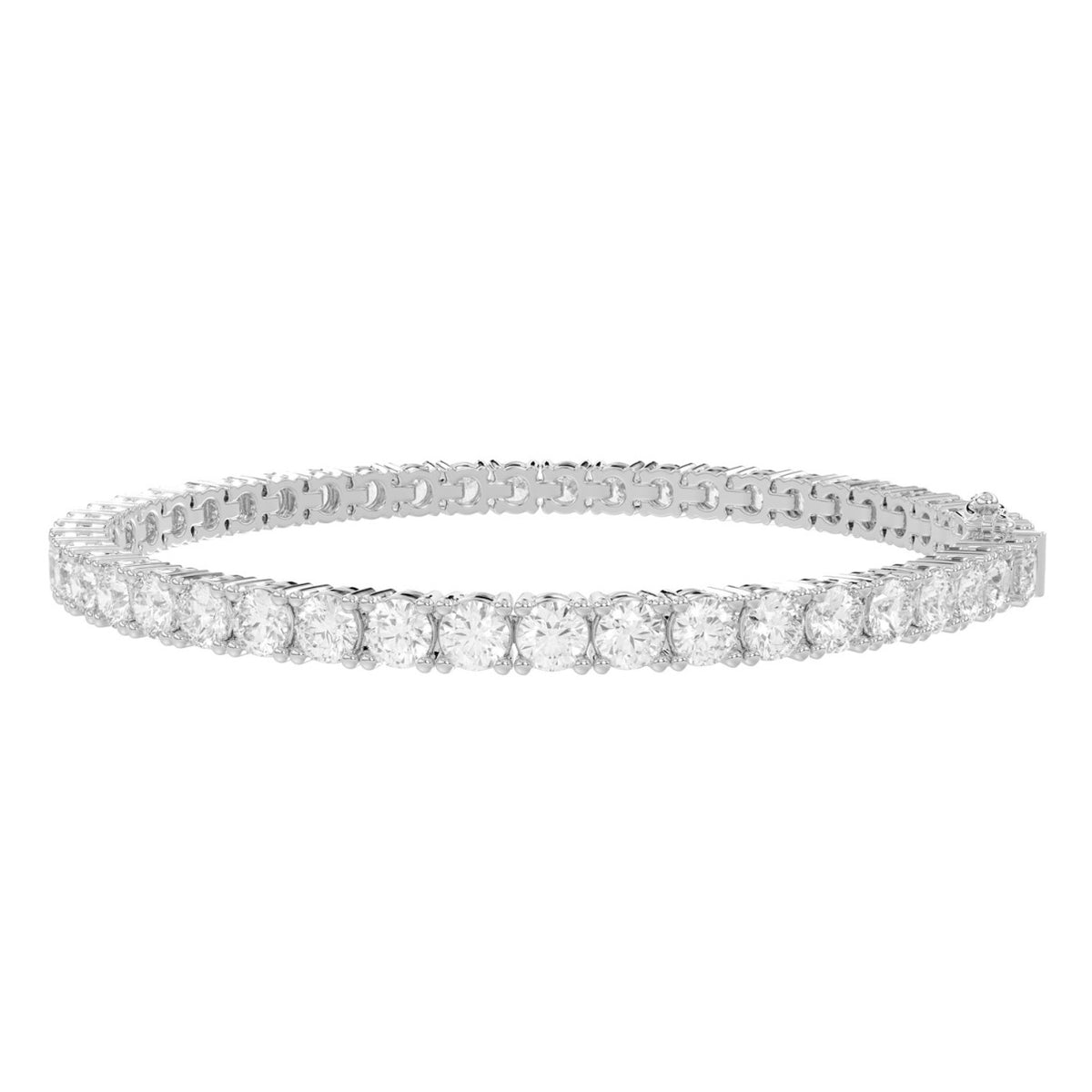 LADIES TENNIS BRACELET 12 1/2CT ROUND DIAMOND 14K WHITE GOLD 