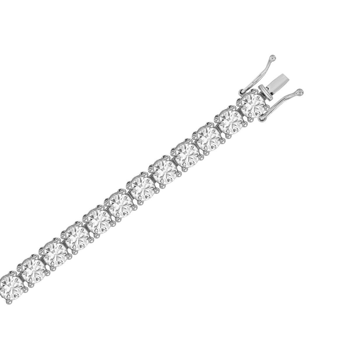 LADIES TENNIS BRACELET 12 1/2CT ROUND DIAMOND 14K WHITE GOLD 