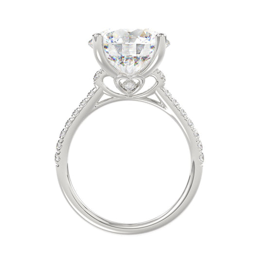 LADIES BRIDAL SET 5 1/2CT ROUND DIAMOND 14K WHITE GOLD (CENTER STONE ROUND DIAMOND 5CT )