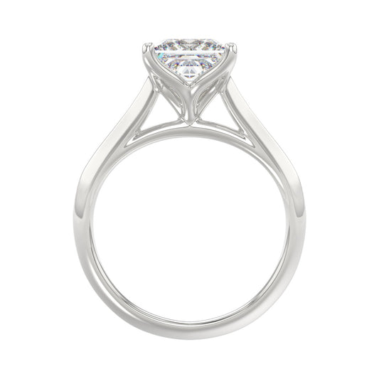 LADIES SOLITAIRE RING 2 1/2CT PRINCESS DIAMOND 14K WHITE GOLD 
