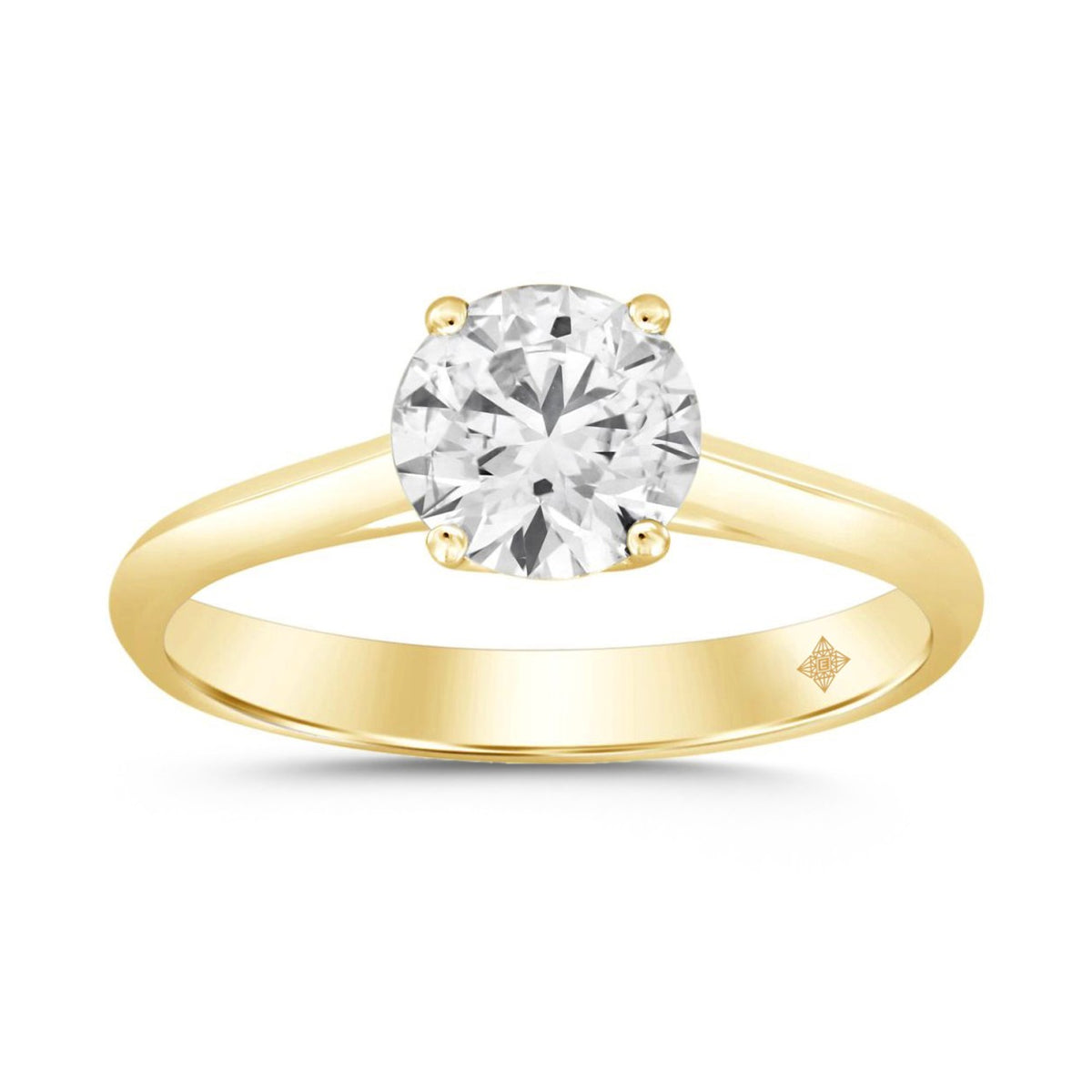 LADIES SOLITAIRE RING 2 1/2CT ROUND DIAMOND 14K YELLOW GOLD 