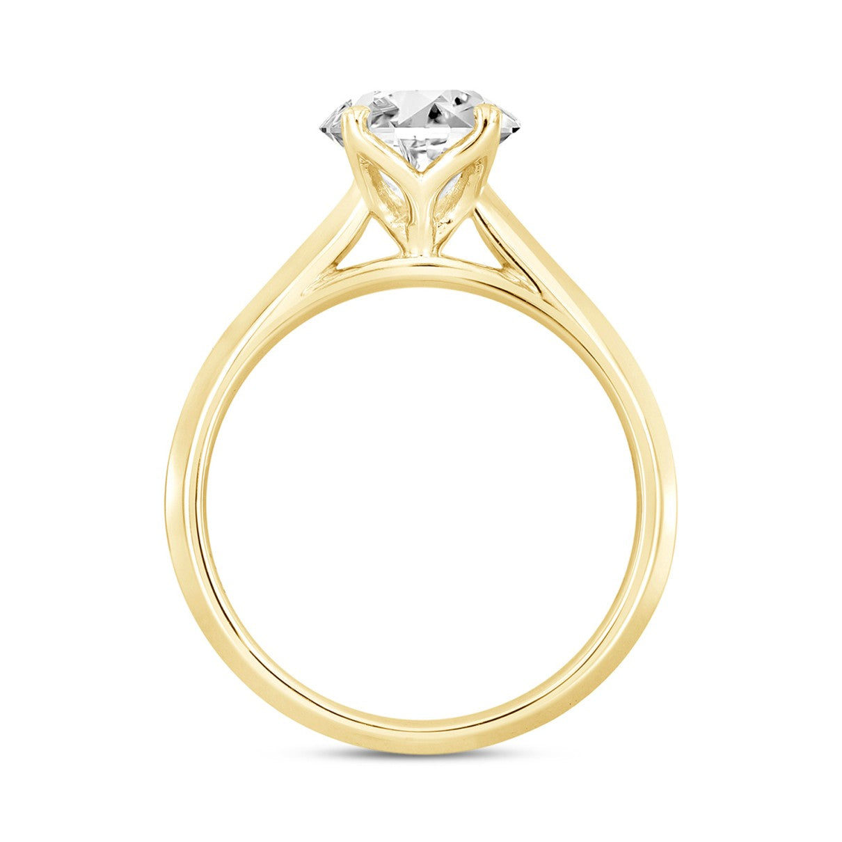 LADIES SOLITAIRE RING 2 1/2CT ROUND DIAMOND 14K YELLOW GOLD 