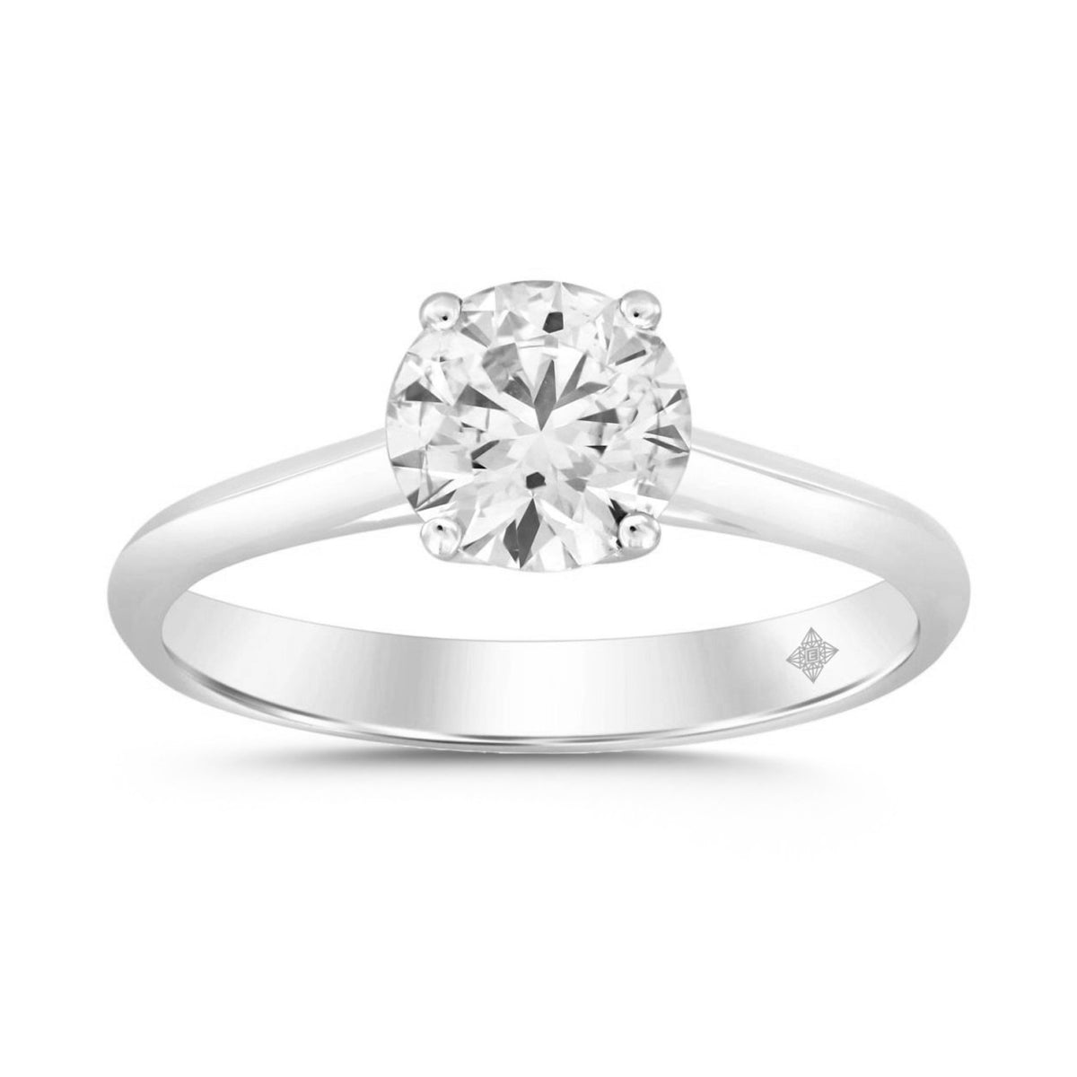 LADIES SOLITAIRE RING 4CT ROUND DIAMOND 14K WHITE GOLD 