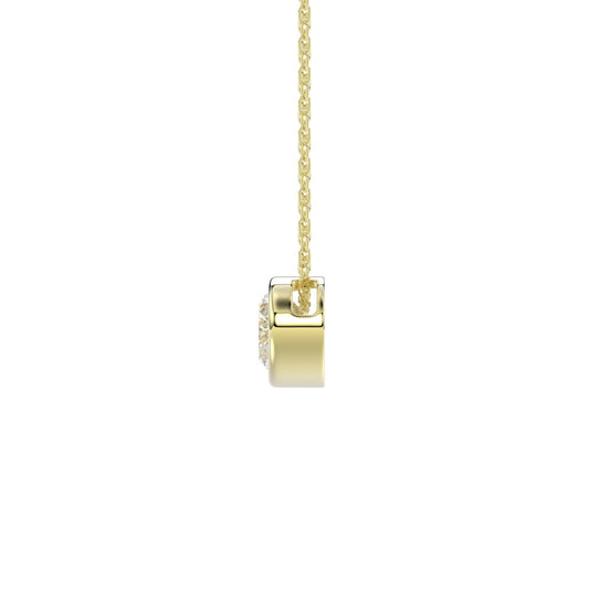 LADIES SOLITAIRE PENDANT 2CT OVAL DIAMOND 14K YELLOW GOLD