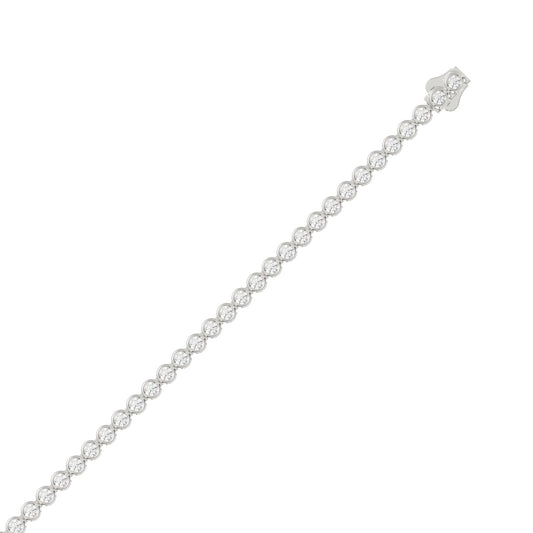 LADIES BRACELET 5.00CT ROUND DIAMOND 14K WHITE GOLD 