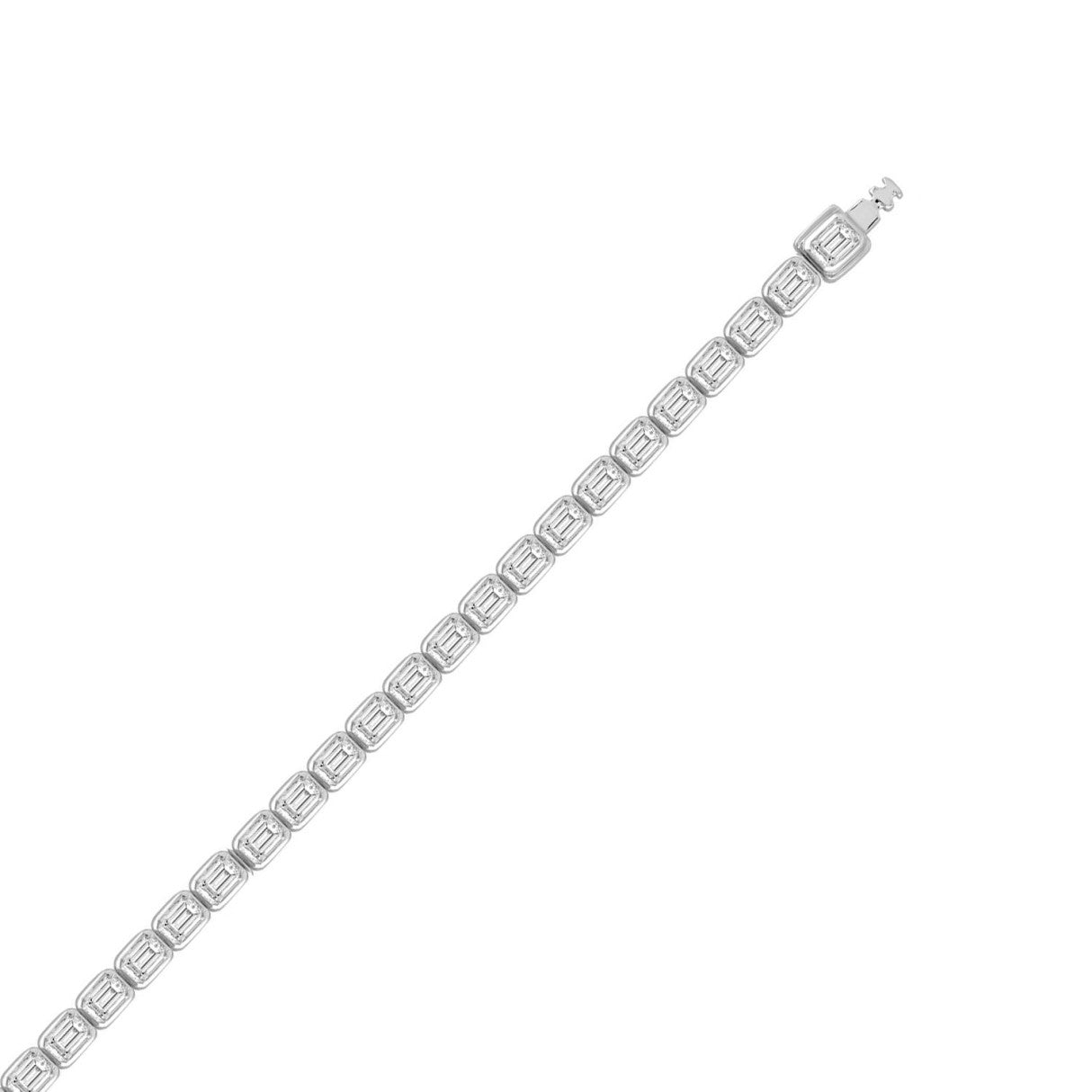 LADIES BRACELET 5.00CT EMERALD DIAMOND 14K WHITE GOLD 
