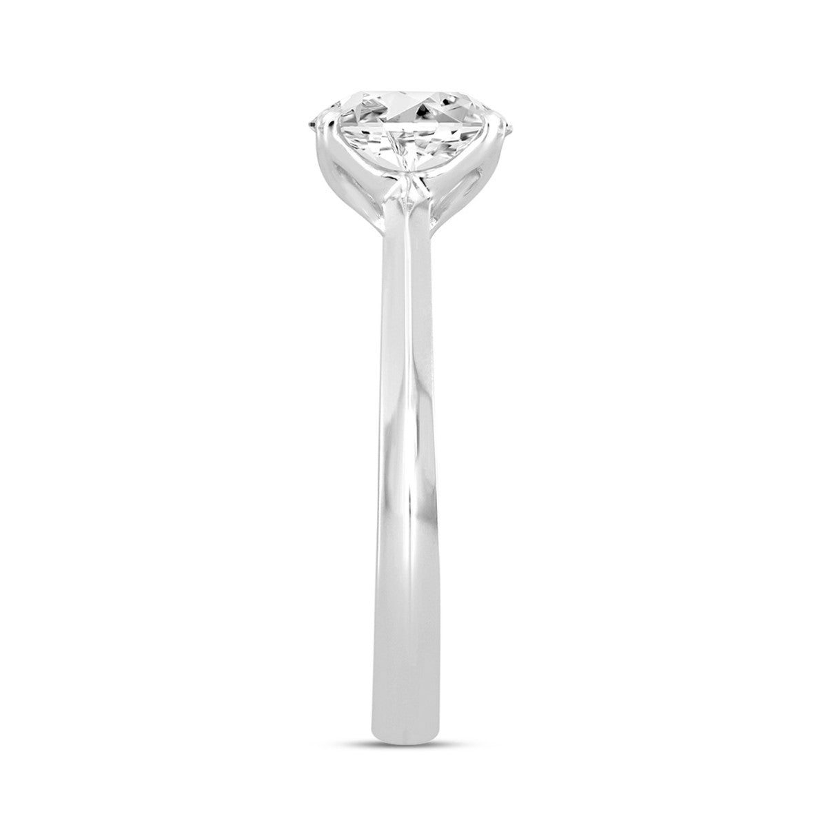 LADIES RING 0.75CT ROUND DIAMOND 14K WHITE GOLD 