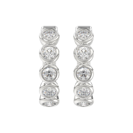 14K WHITE GOLD 1.00CT ROUND DIAMOND LADIES EARRINGS