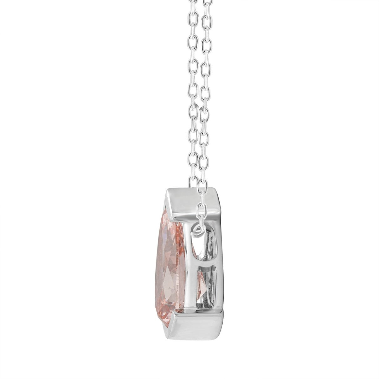 LADIES SOLITAIRE PENDANT WITH CHAIN 2.00CT PEAR DIAMOND 14K WHITE GOLD (CENTER STONE PEAR DIAMOND 2.00CT)