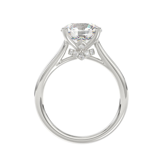 14K WHITE GOLD 4.00CT ROUND DIAMOND LADIES BRIDAL SET (CENTER STONE ROUND DIAMOND 3.00CT)