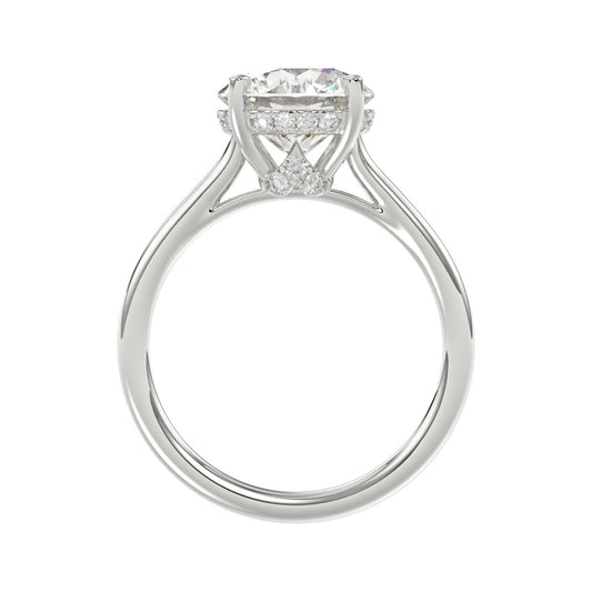 14K WHITE GOLD 4 3/8CT ROUND DIAMOND LADIES BRIDAL SET (CENTER STONE ROUND DIAMOND 3.00CT)