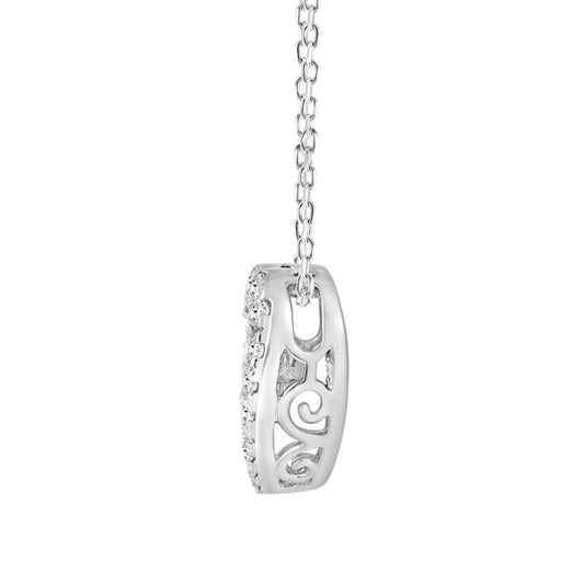 ETERNAL BLUSH COLLECTION 14K WHITE GOLD 1.00CT ROUND DIAMOND LADIES PENDANT (ROUND PINK)