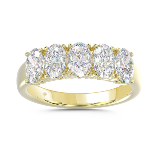 14K YELLOW GOLD 2.00CT OVAL DIAMOND LADIES BAND