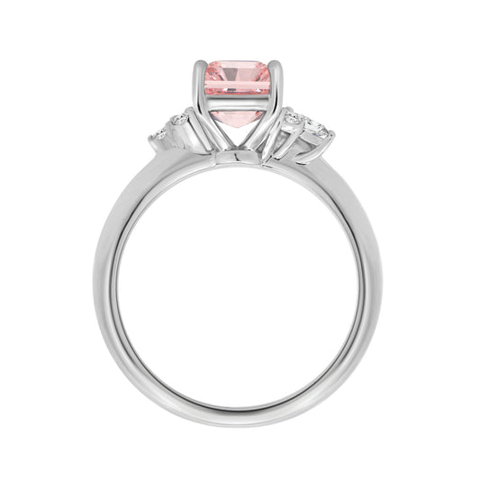 14K WHITE GOLD 2 1/2CT ROUND/MARQUISE/PEAR/PINK RADIANT DIAMOND LADIES RING (CENTER STONE PINK RADIANT DIAMOND 2CT)