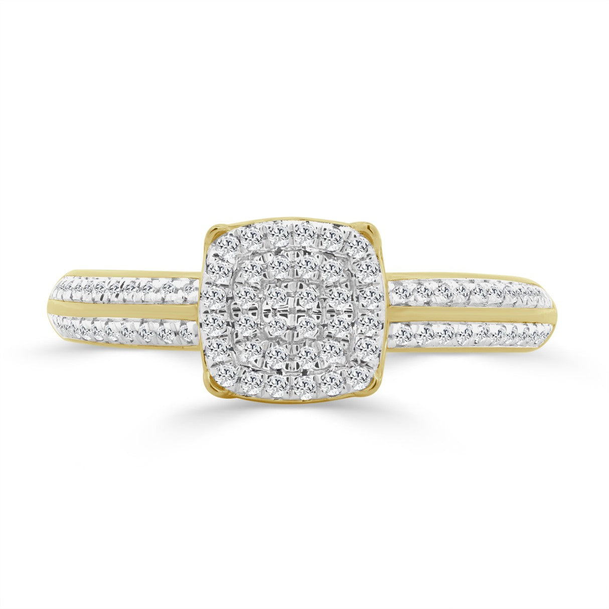 10K YELLOW GOLD 1/5CT ROUND DIAMOND LADIES RING