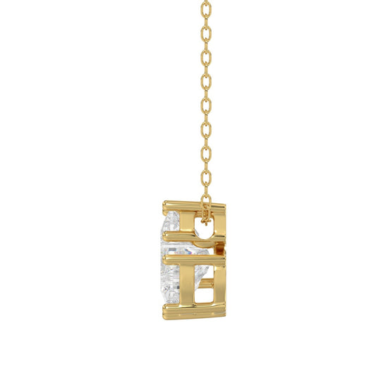 14K YELLOW GOLD 1 3/4CT FANCY CUT ALPHABET DIAMOND LADIES PENDANT WITH CHAIN