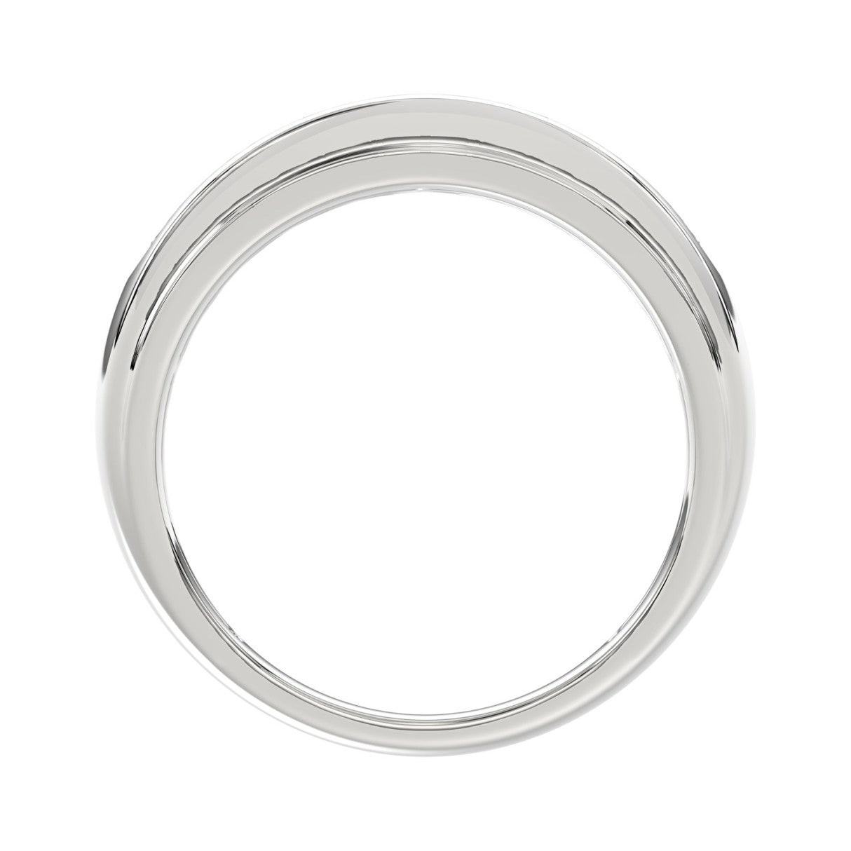 14K WHITE GOLD 1.00CT ROUND DIAMOND MEN'S BAND