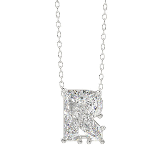 10K WHITE GOLD 1 5/8CT FANCY CUT ALPHABET DIAMOND LADIES PENDANT WITH CHAIN