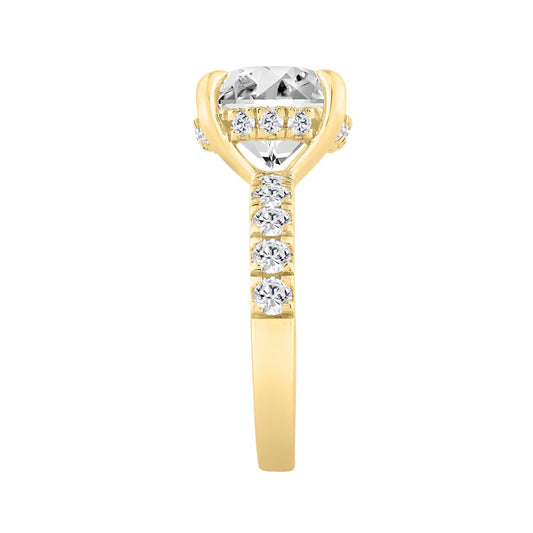 14K YELLOW GOLD 6.00CT ROUND DIAMOND LADIES RING (CENTER STONE ROUND DIAMOND 5CT)