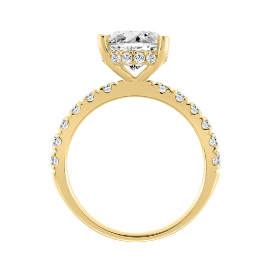 14K YELLOW GOLD 4 3/4CT ROUND/OVAL DIAMOND LADIES RING (CENTER STONE OVAL DIAMOND 4CT)