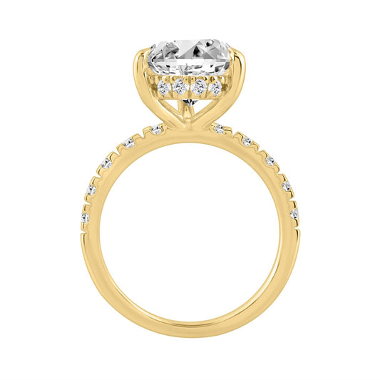 14K YELLOW GOLD 4 3/4CT ROUND/PEAR DIAMOND LADIES RING (CENTER STONE PEAR DIAMOND 4CT)