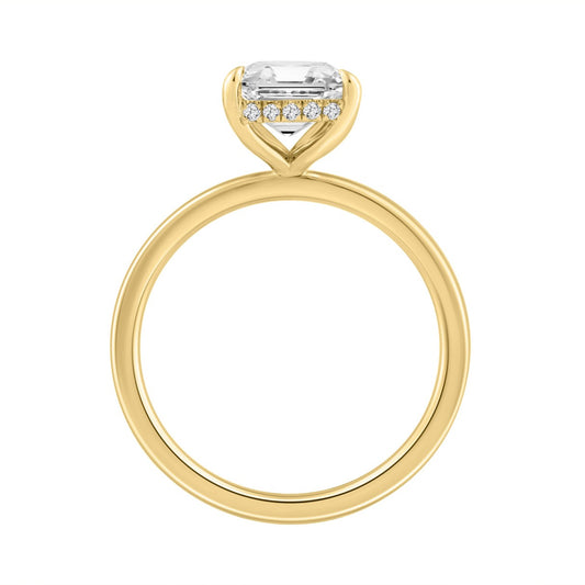 14K YELLOW GOLD 3.00CT ROUND/CUSHION DIAMOND LADIES RING (CENTER STONE CUSHION DIAMOND 3CT)