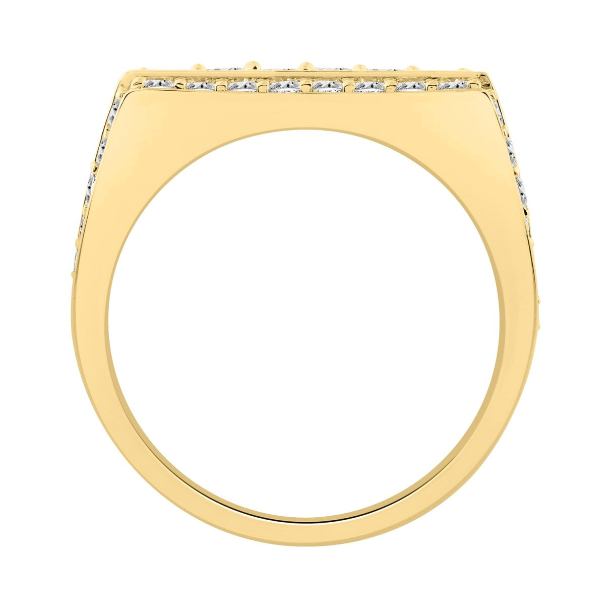 14K YELLOW GOLD 3.00CT ROUND/PRINCESS DIAMOND MEN'S RING
