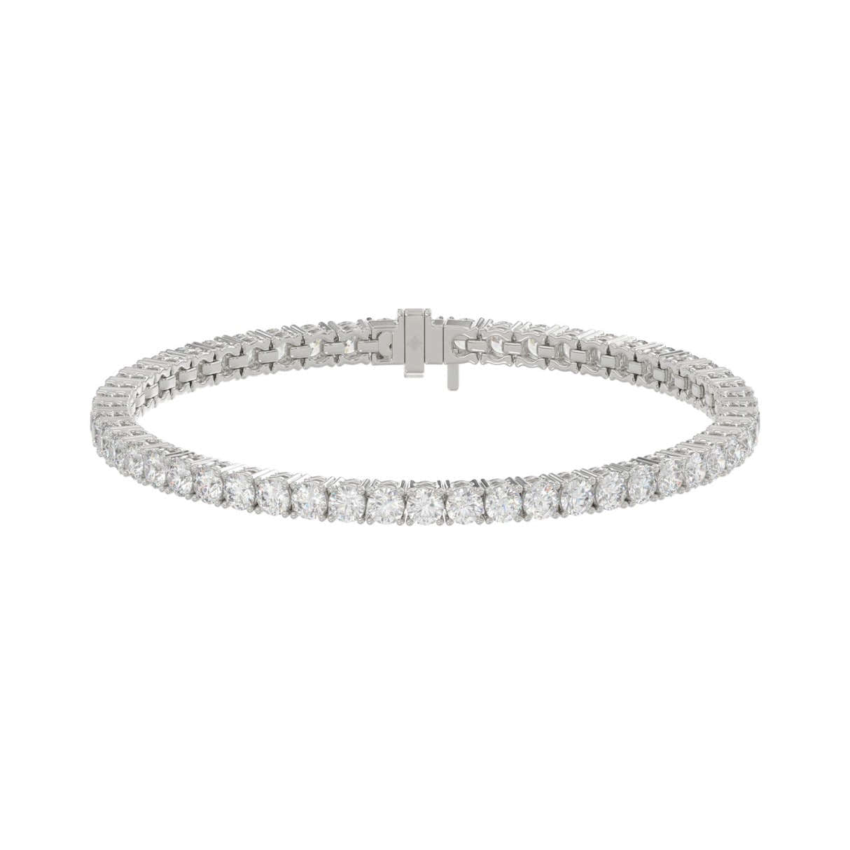 14K WHITE GOLD 6 3/8CT ROUND DIAMOND LADIES BRACELET