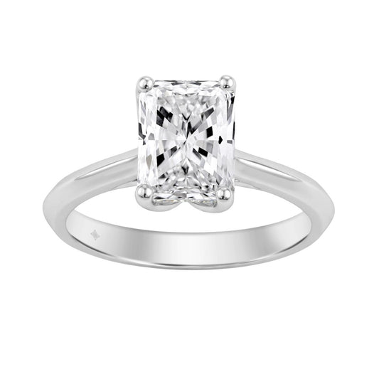 14K WHITE GOLD 2 1/2CT RADIANT DIAMOND LADIES RING 