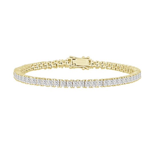 LADIES BRACELET 7CT PRINCESS DIAMOND 14K YELLOW GOLD