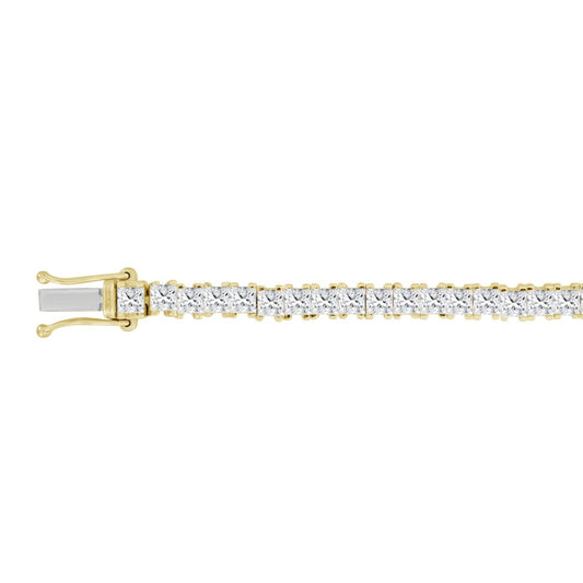 LADIES BRACELET 7CT PRINCESS DIAMOND 14K YELLOW GOLD